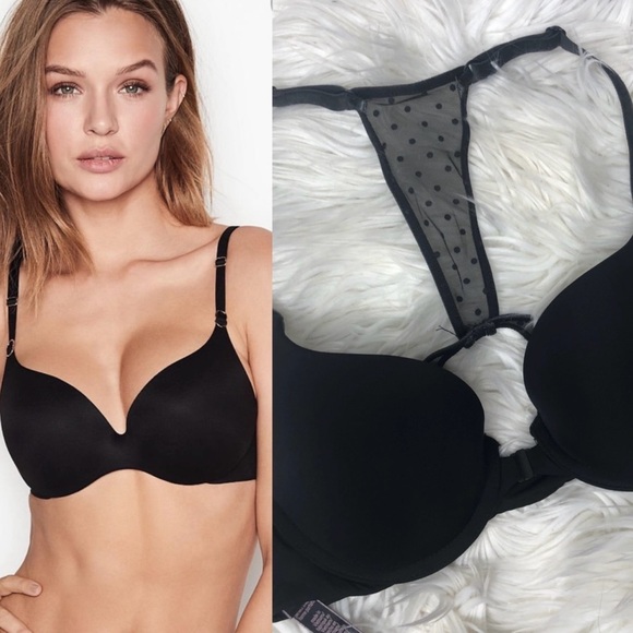 Victoria Secret perfect shape polka dot mesh bra 🖤 - Picture 1 of 4
